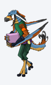 bird person box carrying